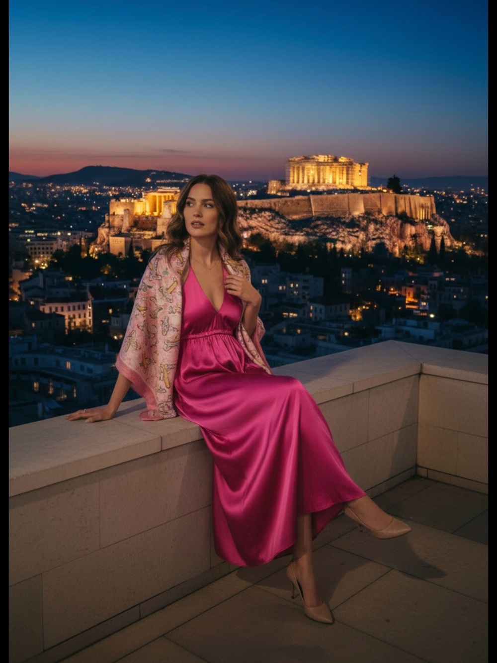 Sexy BEBE Satin Slip Dress Fuchsia M MSRP $99